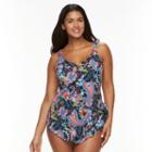 Plus Size Apt. 9&reg; Paisley Overlay One-piece Swimsuit, Women's, Size: 2xl, Ovrfl Oth
