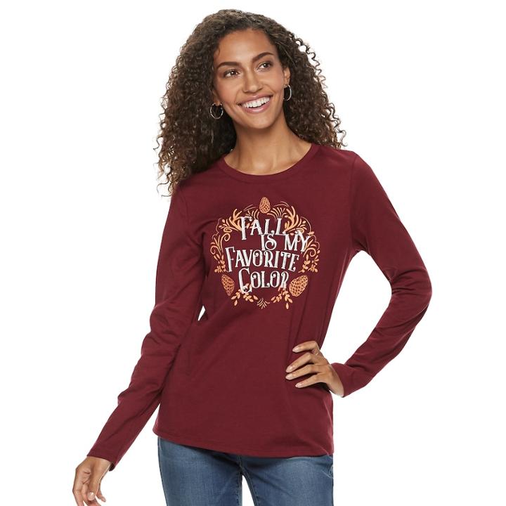 Women's Sonoma Goods For Life&trade; Graphic Crewneck Tee, Size: Xl, Med Purple