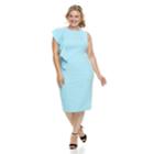 Plus Size Suite 7 Ruffle Sheath Sleeveless Dress, Women's, Size: 18 W, Light Blue