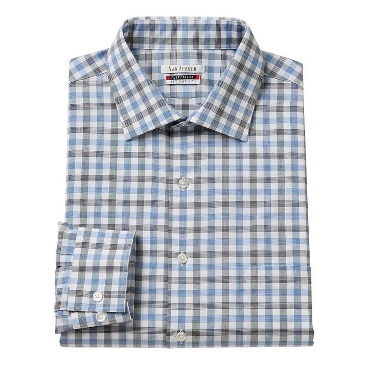 Men's Van Heusen Flex Collar Classic-fit Dress Shirt, Size: 18-34/35, Blue Other