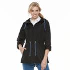 Women's D.e.t.a.i.l.s Hooded Packable Anorak Jacket, Size: Large, Black