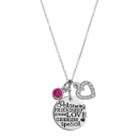 Charmed By Diamonds 1/10 Carat T.w. Diamond & Lab-created Ruby Love Charm Pendant, Women's, Size: 18, Red