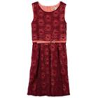 Girls 7-16 Speechless Belted Lace Skater Dress, Size: 8, Dark Red