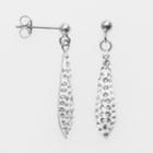 Silver Plated Crystal Drop Earrings, Women's, White