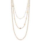 Apt. 9&reg; Hammered Disc Layered Chain Necklace, Women's, Gold