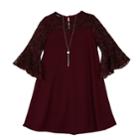 Girls 7-16 Iz Amy Byer Lace Sleeve Dress, Size: 16, Purple