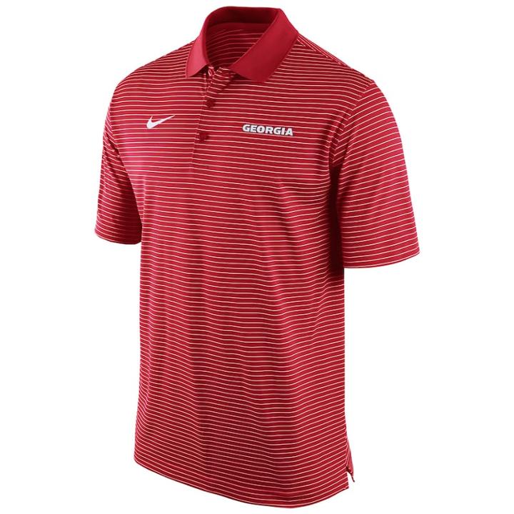 Men's Nike Georgia Bulldogs Striped Stadium Dri-fit Performance Polo, Size: Large, Red