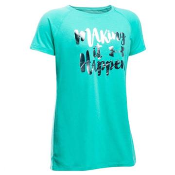 Girls 7-16 Under Armour Making It Happen Foiled Graphic Tee, Size: Xl, Lt Green
