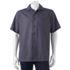 Men's Haggar Classic-fit Microfiber Easy-care Button-down Shirt, Size: Large, Grey Other