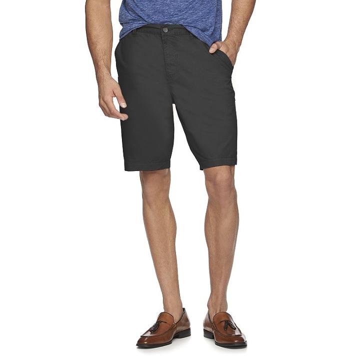 Men's Marc Anthony Slim-fit Twill Flat-front Shorts, Size: 42, Grey