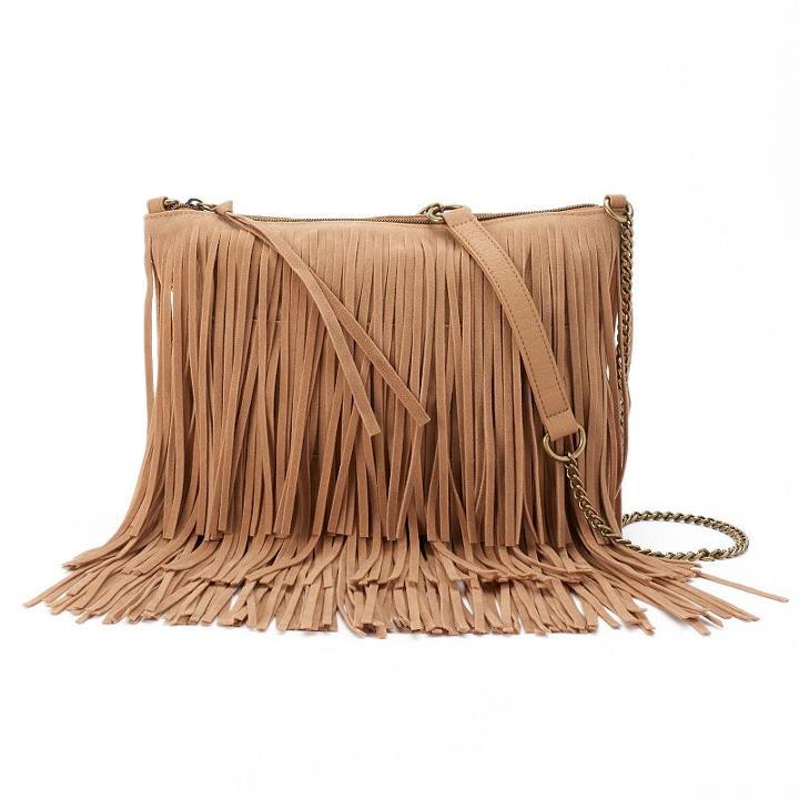 Sonoma Goods For Life&trade; Marguerite Fringed Crossbody Bag, Women's, Med Beige