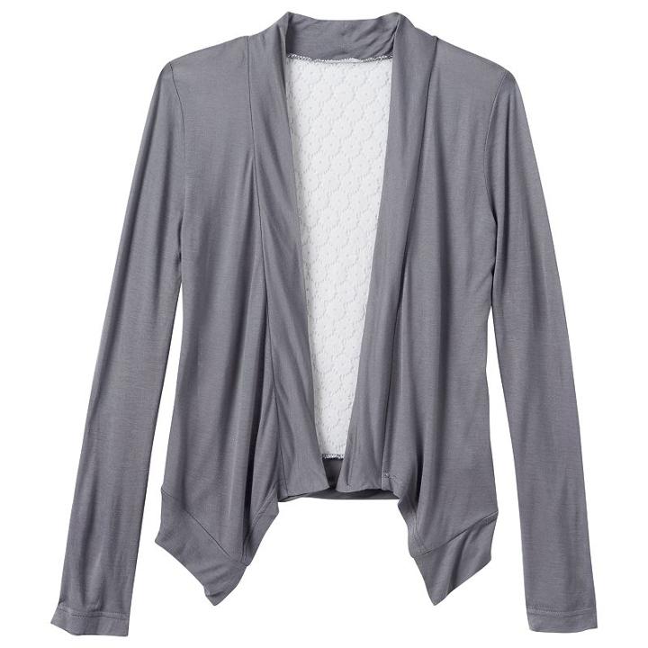 Girls 7-16 Miss Chievous Crochet Back Cardigan, Size: Medium, Silver