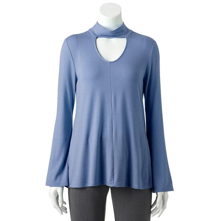 Women's Apt. 9&reg; Keyhole Choker Top, Size: Xl, Blue