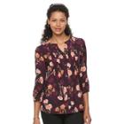 Women's Croft & Barrow&reg; Pintuck Button-down Top, Size: Medium, Lt Orange