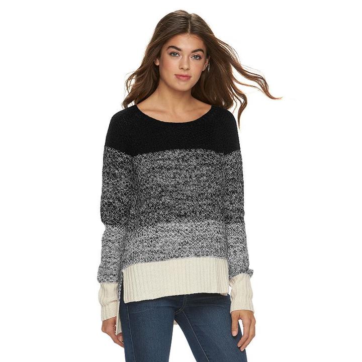 Juniors' Cloud Chaser Vented High-low Sweater, Girl's, Size: Medium, Oxford