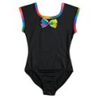 Girls 4-14 Jacques Moret Jojo Siwa Rainbow Bow Leotard, Size: Xs, Black