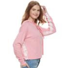 Juniors' So&reg; Tie-dye Crop Hoodie, Teens, Size: Large, Med Pink