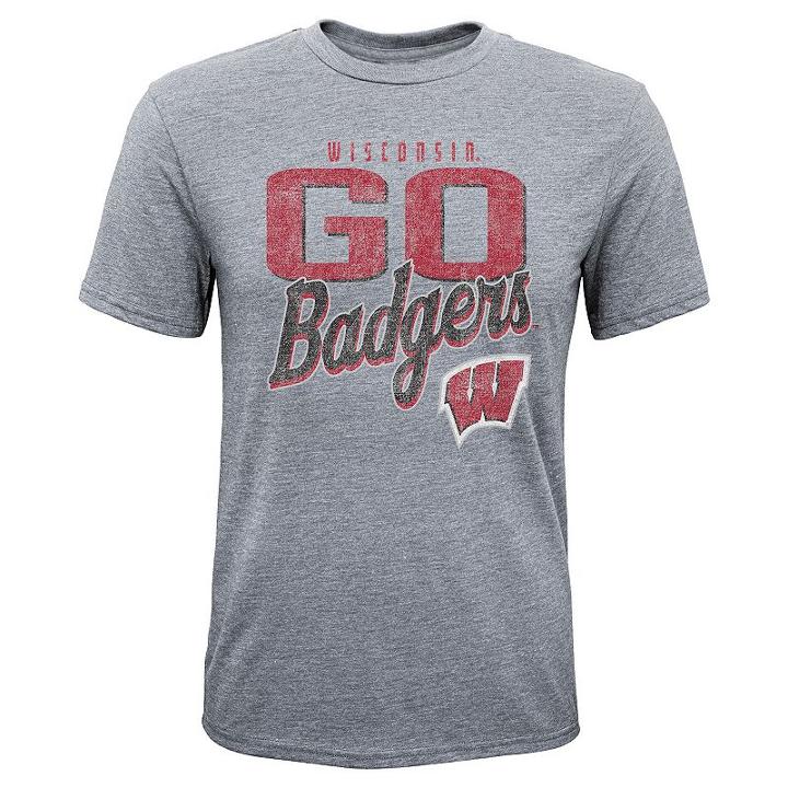 Boys 8-20 Wisconsin Badgers Rally Anthem Tee, Size: L 14-16, Grey