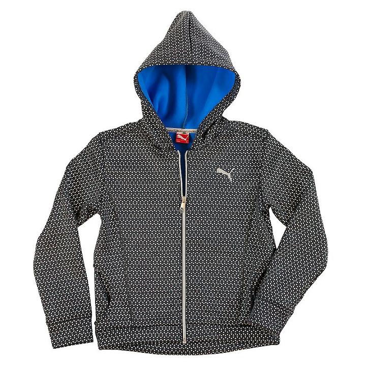 Puma Girls 4-6x Geometric Hoodie, Girl's, Size: 6, Grey Other