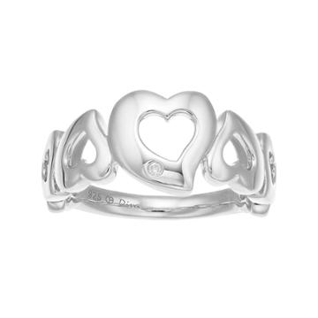 Boston Bay Diamonds Sterling Silver Diamond Accent Heart Ring, Women's, Size: 5, White