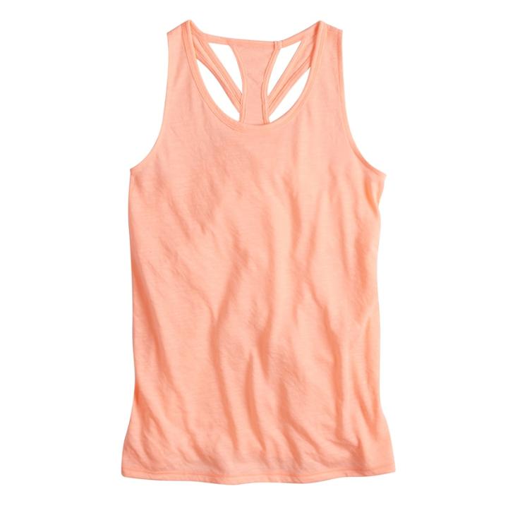 Girls 7-16 So&reg; Easy Back Cutout Performance Tank Top, Size: 12, Brt Orange