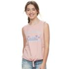 Juniors' Grayson Threads California Tie-front Tank, Teens, Size: Medium, Dark Pink