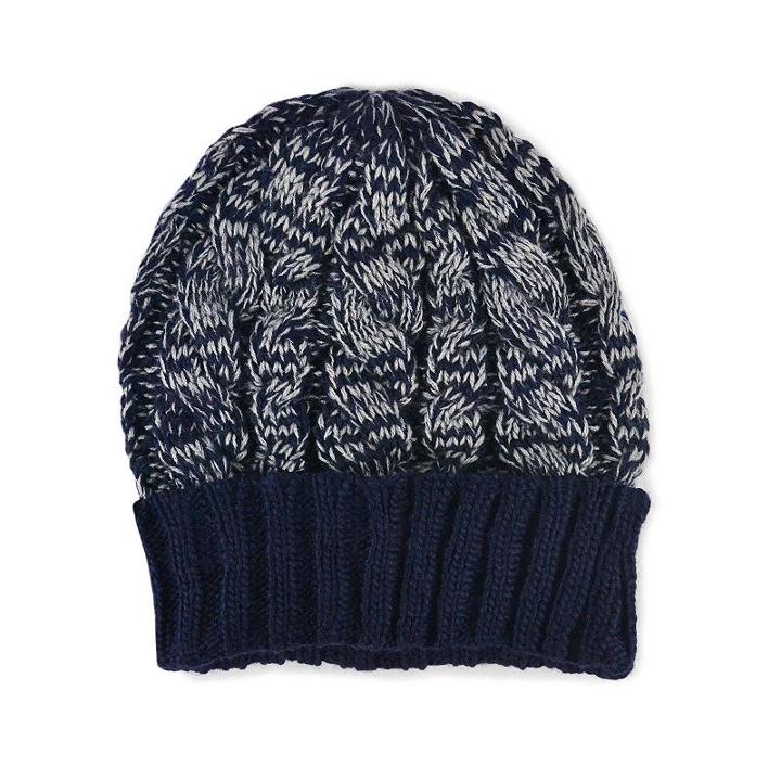 Muk Luks Two-tone Cable-knit Cuff Beanie - Men, Black