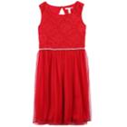 Girls 7-16 & Plus Size Speechless Glitter Lace Dress, Size: 14, Dark Red