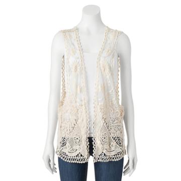 Manhattan Accessories Co. Crochet Vest, Women's, Lt Beige