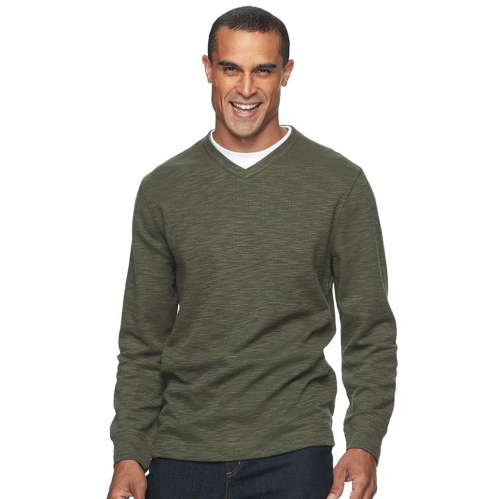 Men's Method Classic-fit Mock-layered Tee, Size: Xl, Dark Green