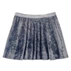 Girls Plus Size So&reg; Metallic Crushed Velvet Circle Skirt, Size: 12 1/2, Med Grey