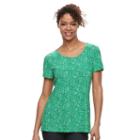 Women's Croft & Barrow&reg; Scoopneck Jacquard Top, Size: Small, Med Green