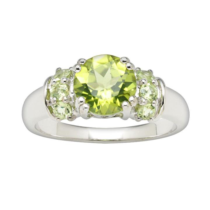 Sterling Silver Peridot Ring, Women's, Size: 5, Green