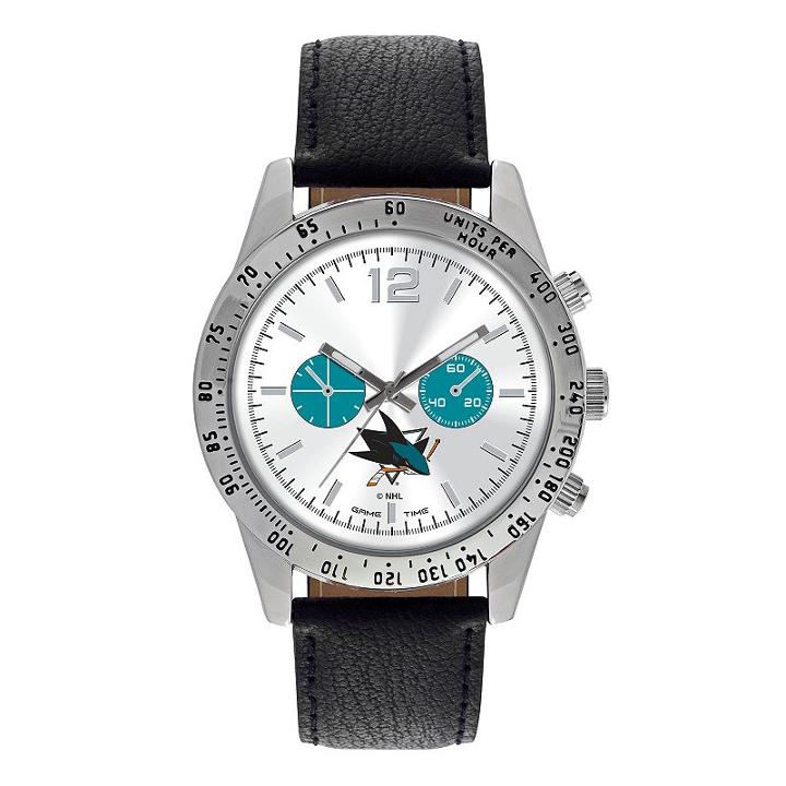 Men's Game Time San Jose Sharks Letterman Watch, Black