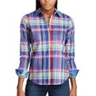 Petite Chaps No Iron Shirt, Women's, Size: Xl Petite, Purple Oth