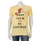Men's Curious George Keep Calm Tee, Size: Xl, Lt Yellow