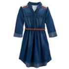Girls 7-16 My Michelle Belted Chambray Shirtdress, Size: 14, Dark Blue