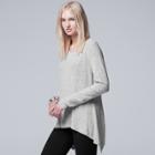 Women's Simply Vera Vera Wang High-low Top, Size: Medium, Light Grey