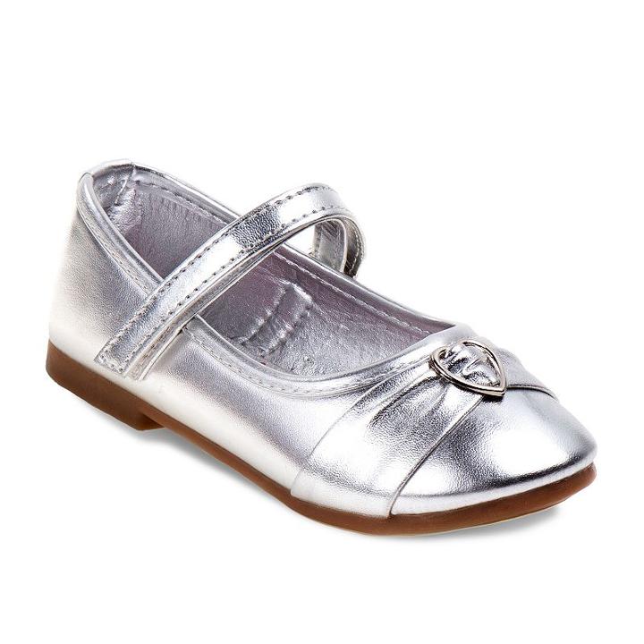 Rugged Bear Toddler Girls' Ballet Flats, Girl's, Size: 6 T, Silver