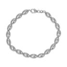 Sterling Silver Oval Bead Bracelet, Women's, Size: 7.5, Grey