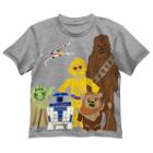 Boys 4-7 Star Wars Chewbacca, D3po, R2d2 & Yoda Graphic Tee, Size: 4, Light Grey