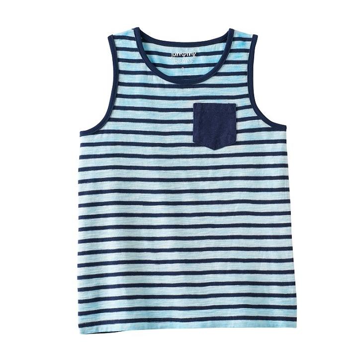Boys 4-10 Jumping Beans&reg; Striped Slubbed Tank, Boy's, Size: 8, Blue