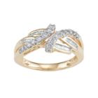 10k Gold 1/2 Carat T.w. Diamond Swirl Ring, Women's, Size: 6, White