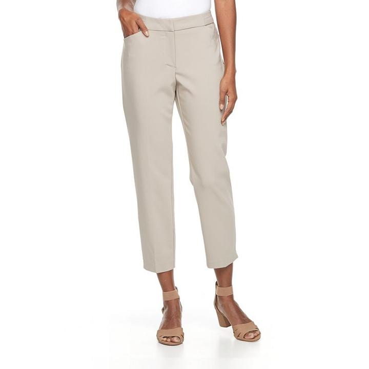 Women's Dana Buchman Straight-leg Ankle Pants, Size: 6, Dark Brown