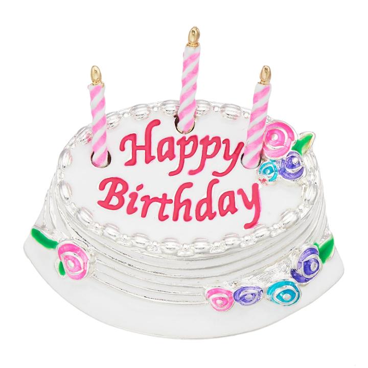 Napier Silver Tone Birthday Cake Pin, Women's, Multicolor