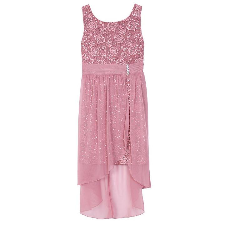 Girls 7-16 Iz Amy Byer Sequin Lace High-low Sheath Dress, Size: 12, Med Pink