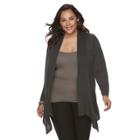 Plus Size Apt. 9&reg; Heathered Cardigan, Women's, Size: 1xl, Grey (charcoal)