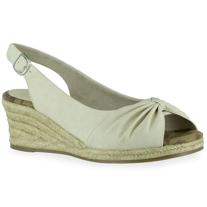Easy Street Monica Women's Slingback Peep-toe Espadrilles, Size: Medium (8), White