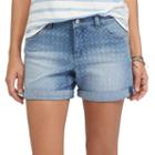 Women's Chaps Cuffed Jean Shorts, Size: 2, Blue