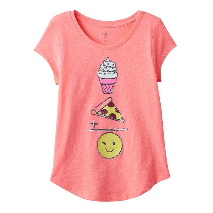 Girls 7-16 So&reg; Curved-hem Graphic Tee, Girl's, Size: 16, Brt Orange